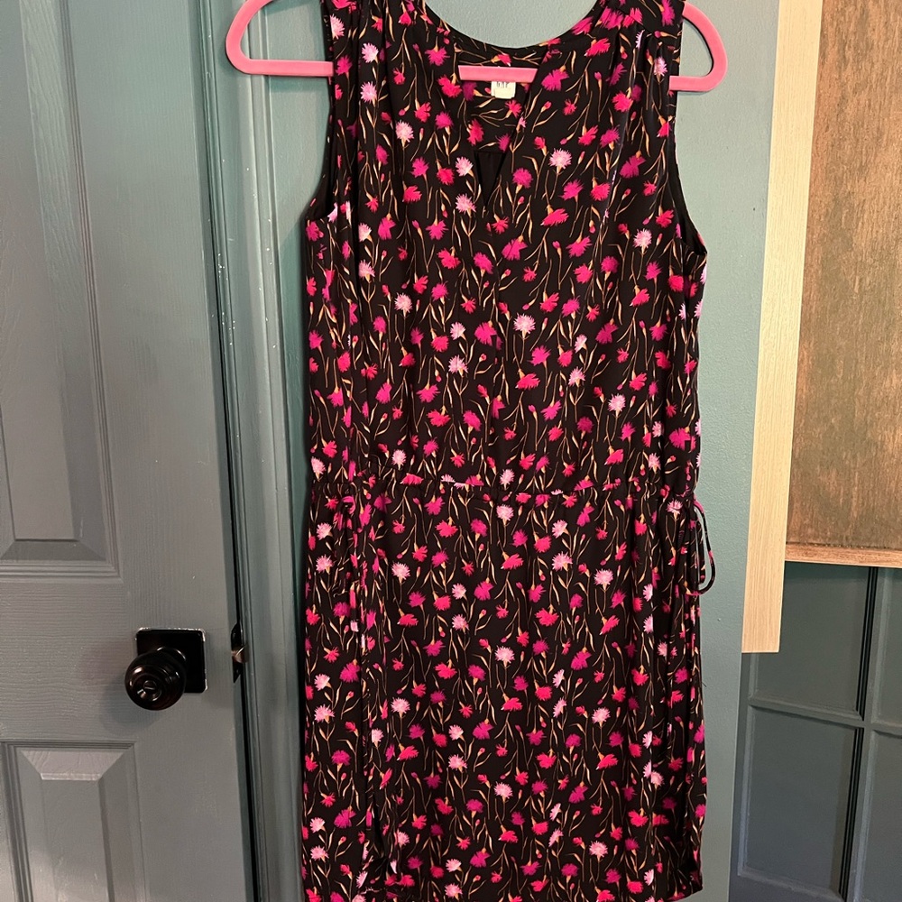 GAP Black Dress with Pink Floral Design